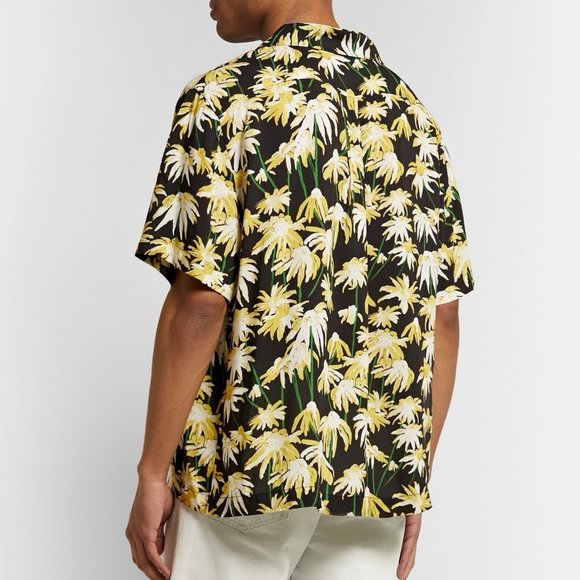 LOEWE Yellow/Black Daisy Floral Print 'Bowling' Shirt - Picture 2 of 10